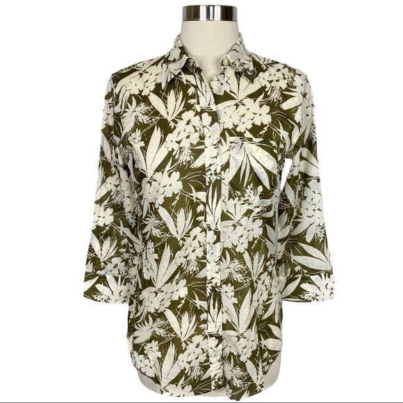 Lauren Ralph Lauren Tops - Lauren Ralph Lauren Green Floral Printed Top - Size XS